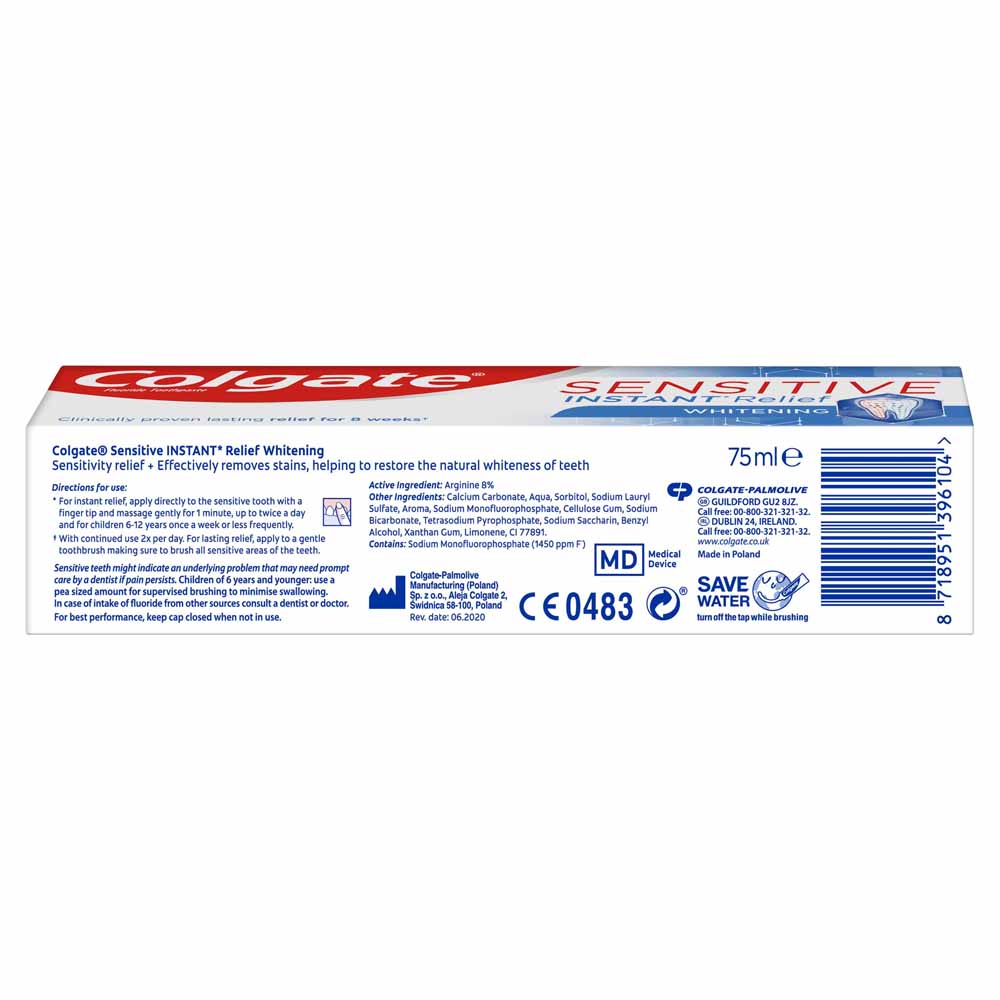 Colgate Sensitive Instant Relief Toothpaste 75ml