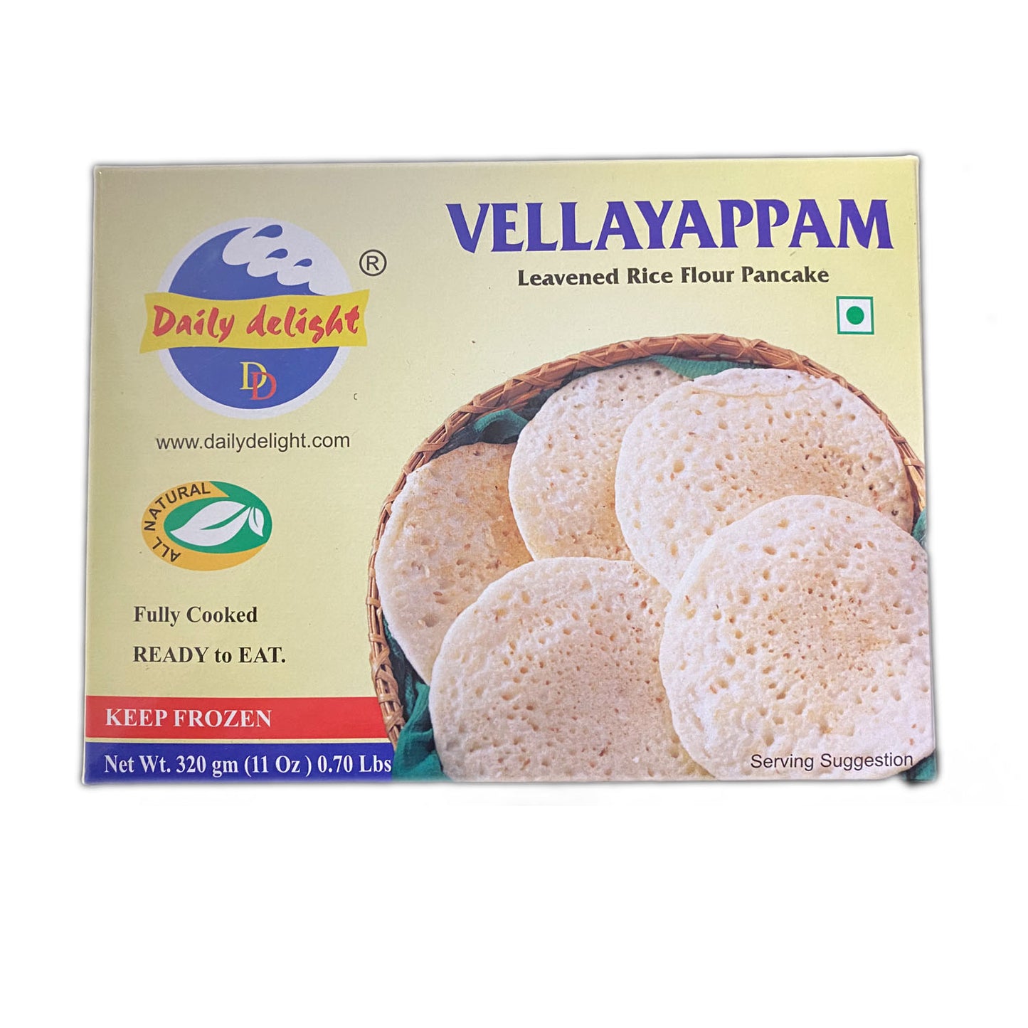 Daily Delight Vellayappam  വെള്ളയപ്പം (Frozen)