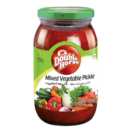 Double Horse Mixed Vegetable Pickle  (പച്ചക്കറി അച്ചാർ) 400g