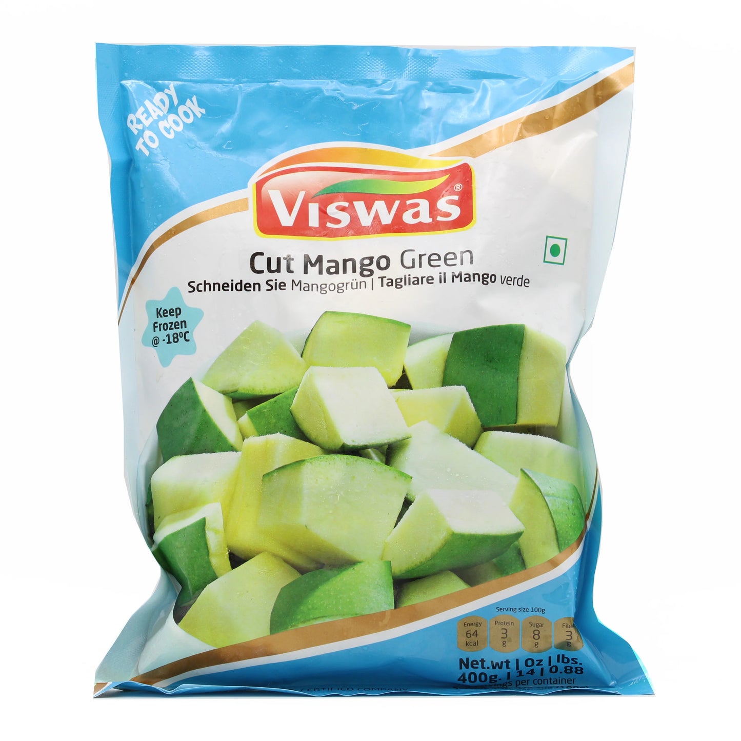 Viswas Cut Green Mango പച്ചമാങ്ങ (Frozen)